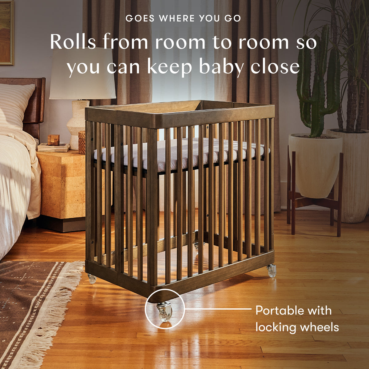 Pogo 8-in-1 Convertible Crib with All-Stages Conversion Kits in Natural Walnut