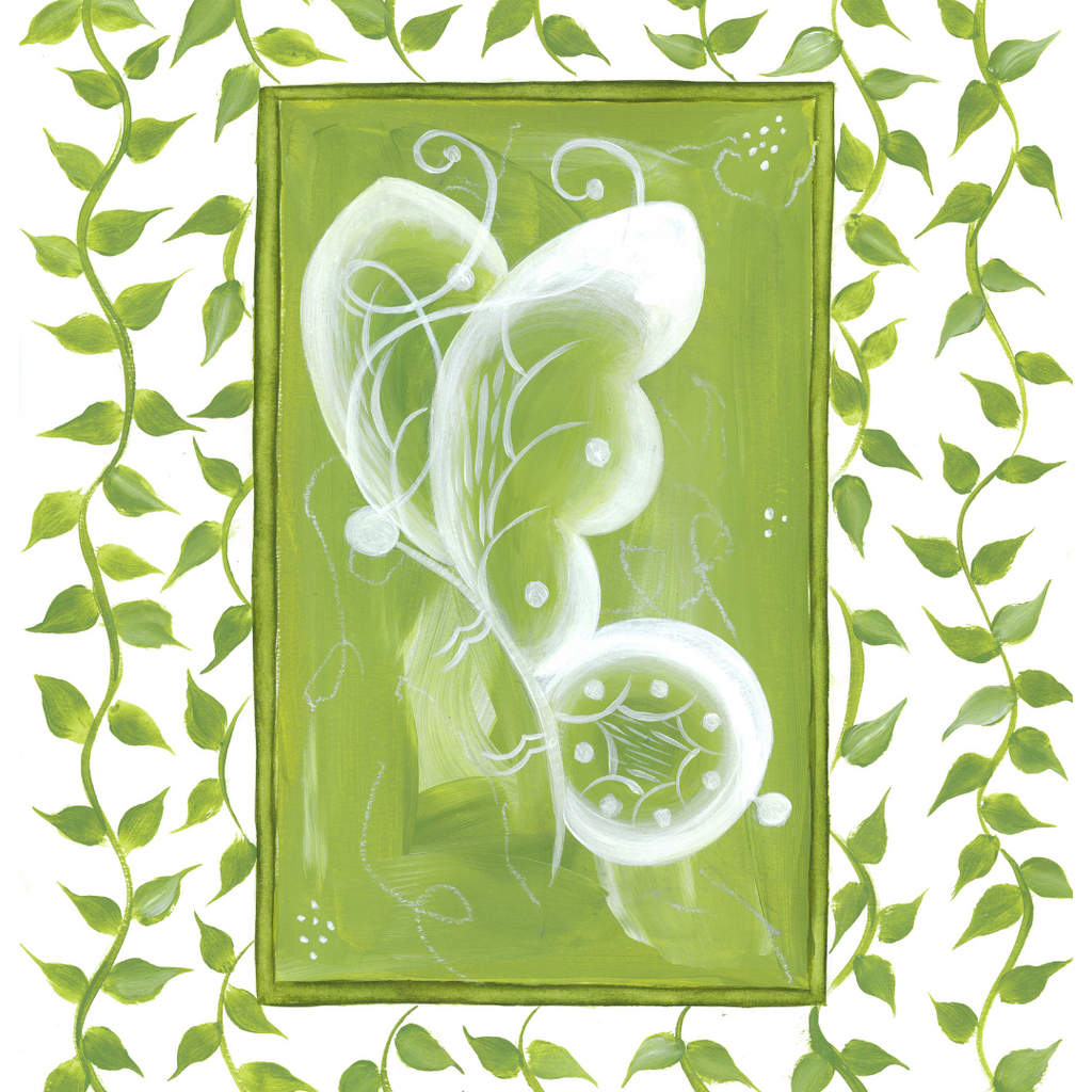 Tennis House Butterfly En Vert Art Print