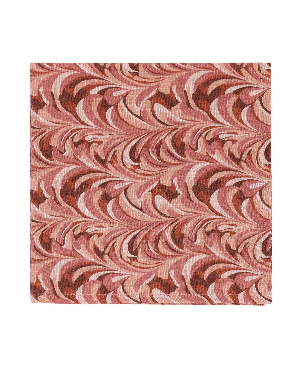 Rebecca Udall, Contemporary Whimsical Marble Linen Napkin, Pink Red