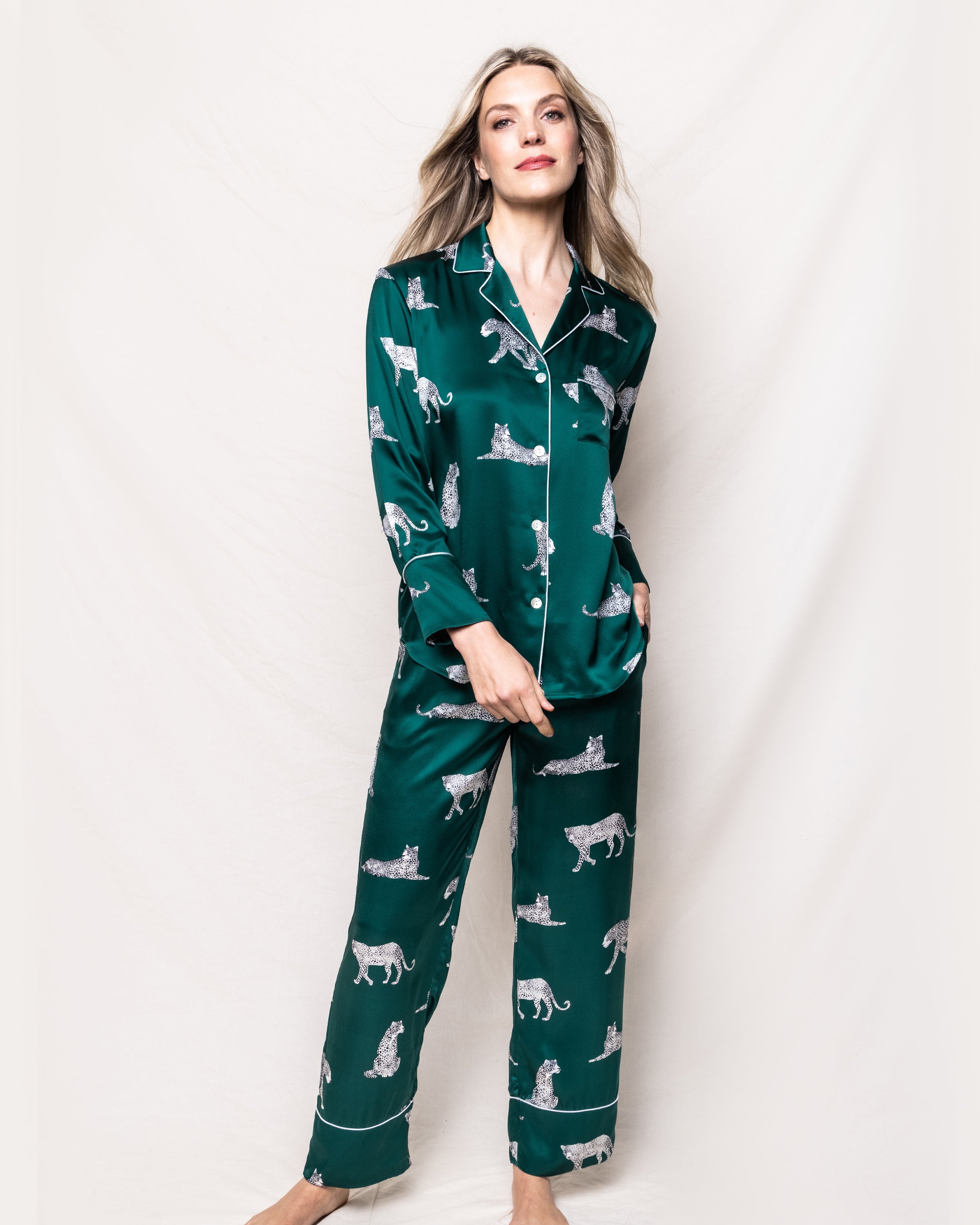 Women’s Silk Pajama Set in Panthère de Luxe