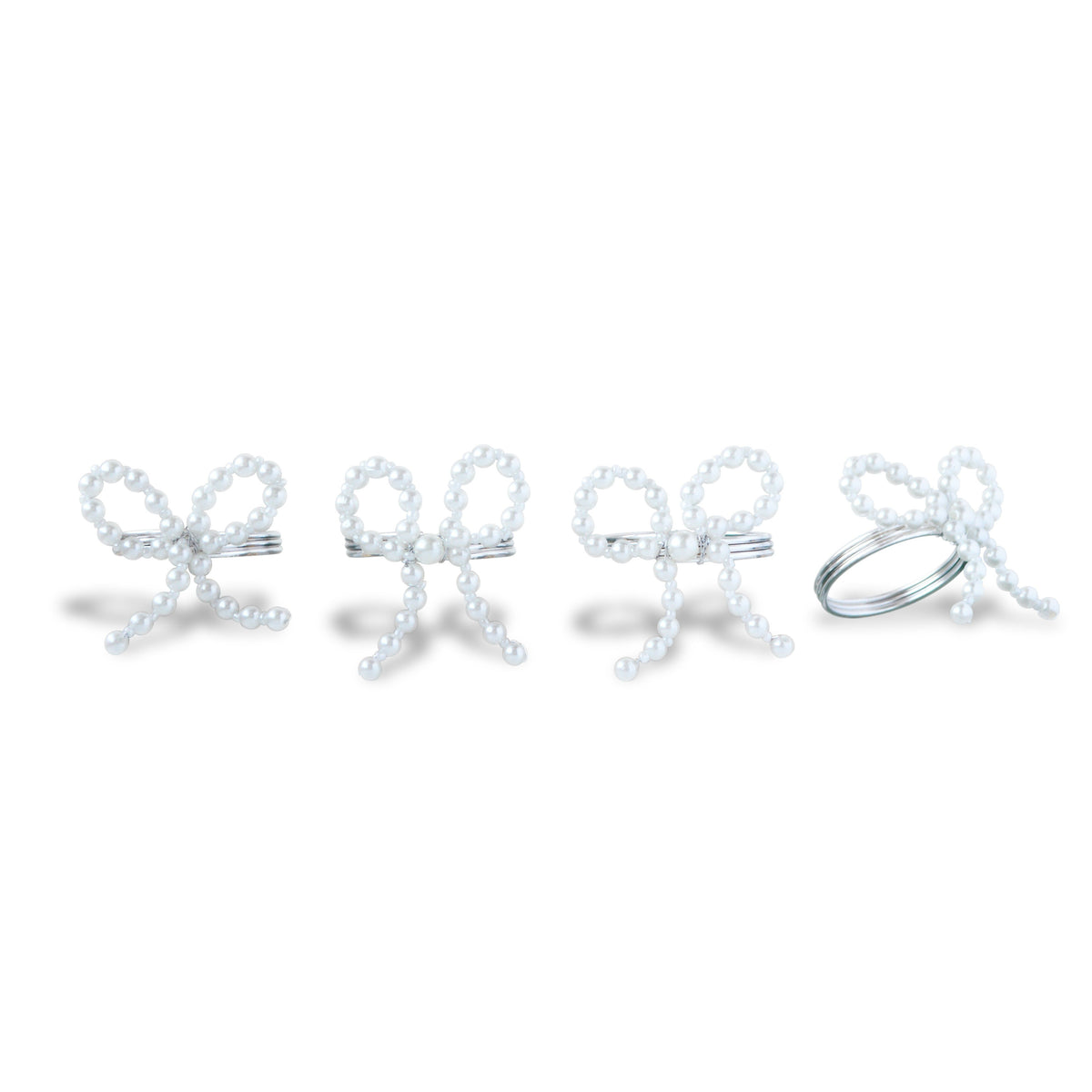 Pearl Bow Napkin Rings (4) bow Chefanie
