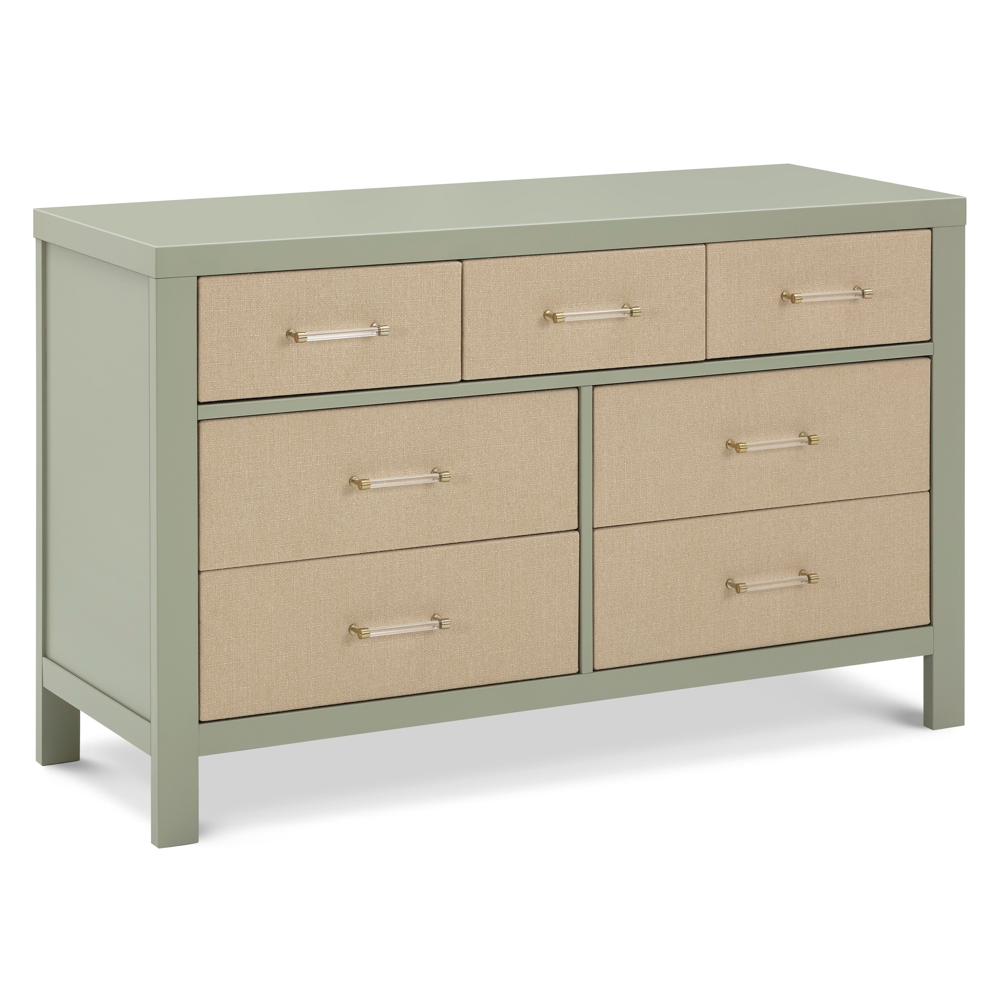 Eloise 7-Drawer Assembled Dresser in French Sage and Performance Sand Eco-Weave