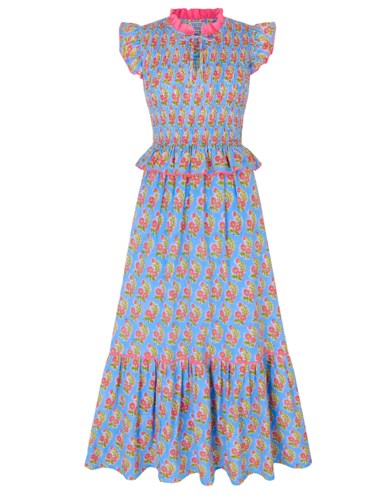 Pink City Prints Cornflower Aster Harper Dress