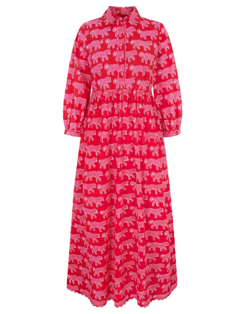Pink City Prints Crimson Leopard Gina Dress