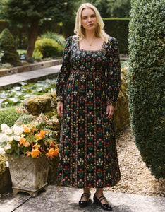 Pink City Prints Rose Border Cornelia Dress