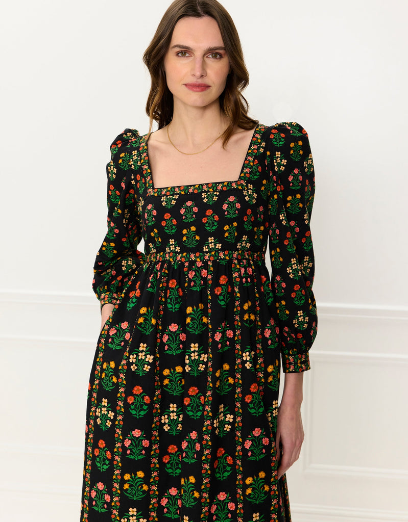 Pink City Prints Rose Border Cornelia Dress