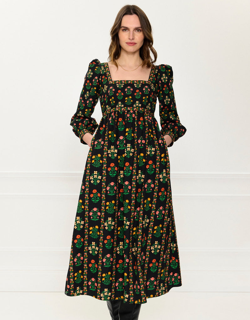 Pink City Prints Rose Border Cornelia Dress