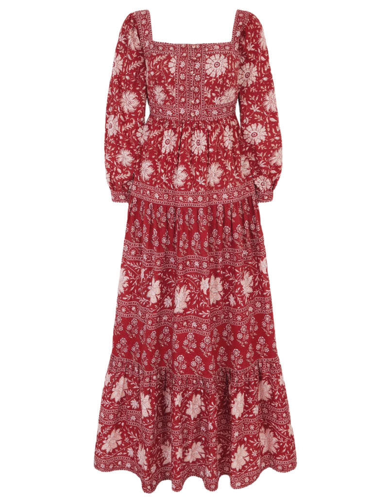 Pink City Prints Rust Borders Lucia Dress