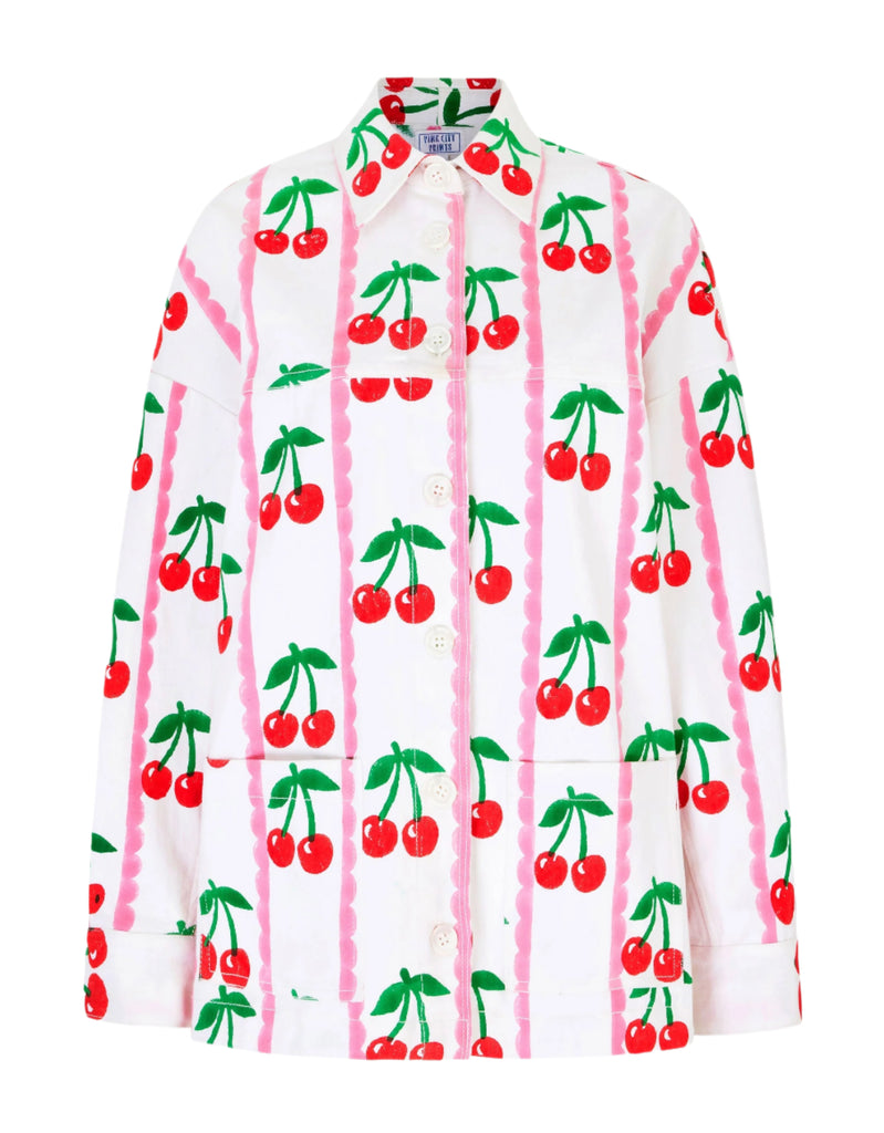 Pink City Prints Scalloped Cherry Romy Jacket