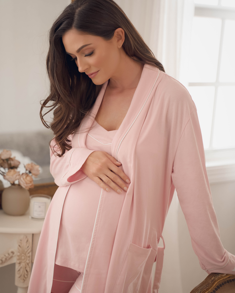 Women’s Pima Maternity Robe in Pink