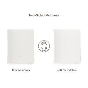 Pure Core Midi Crib Mattress w/ Hybrid Quilted Waterproof Cover (Lightweight) in White