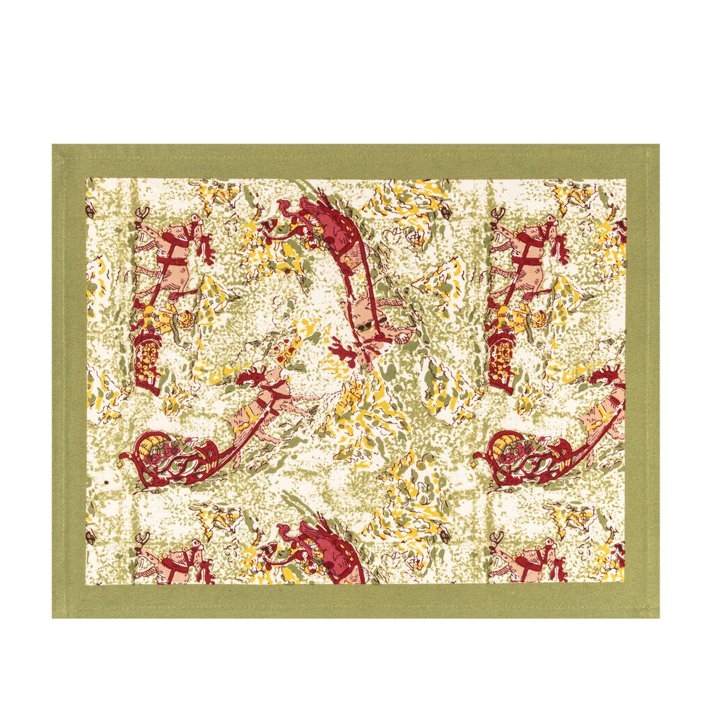 Renne Reindeer Mats in Red & Green, Set of 6