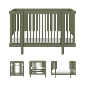 Pogo 8-in-1 Convertible Crib with All-Stages Conversion Kits in Olive