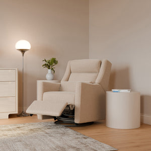 Kiwi Plus Power Recliner and Swivel Glider with Power Adjustable Headrest and USB Port in Chai Shearling