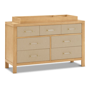 Eloise 7-Drawer Assembled Dresser in Honey and Performance Sand Eco-Weave