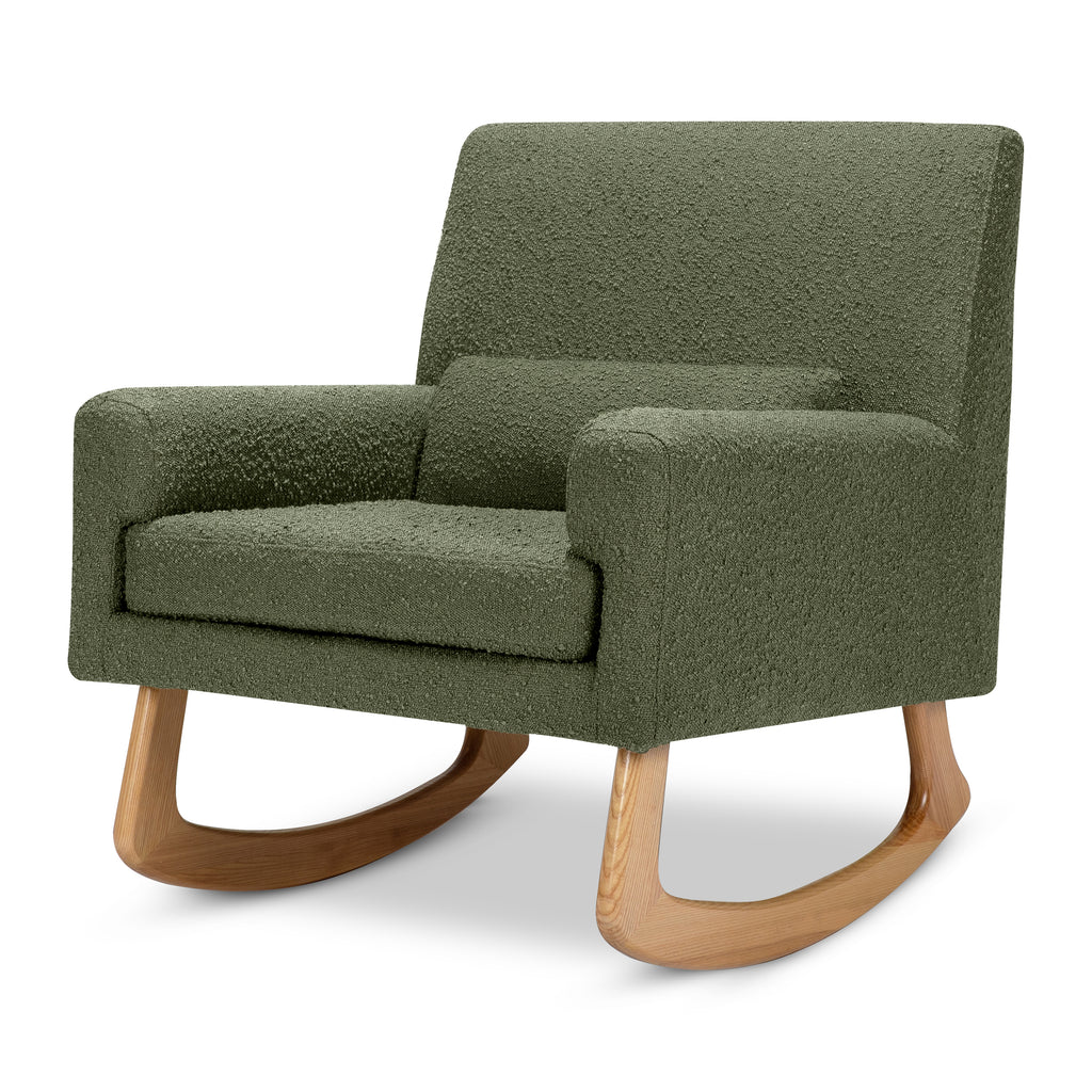 Sleepytime Rocker in Olive Boucle with Light Legs