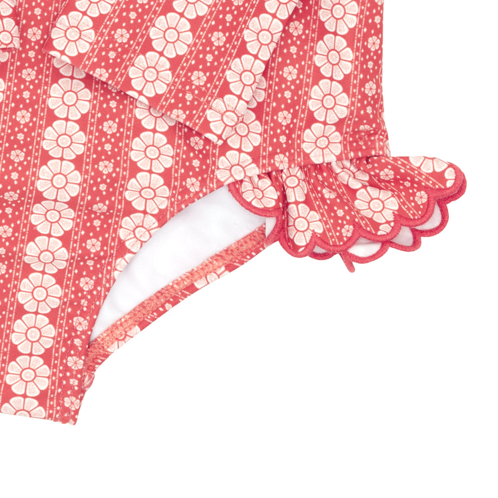 Girls Regatta Red Paisley Rashguard One Piece