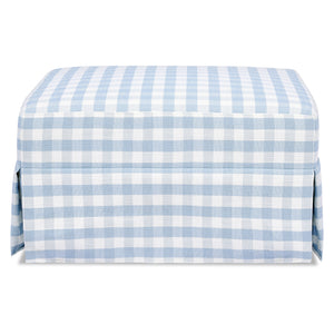 Crawford Gliding Ottoman in Blue Gingham