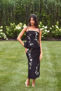 Lily Skirt - Black & Ivory & Gold Rosewater House