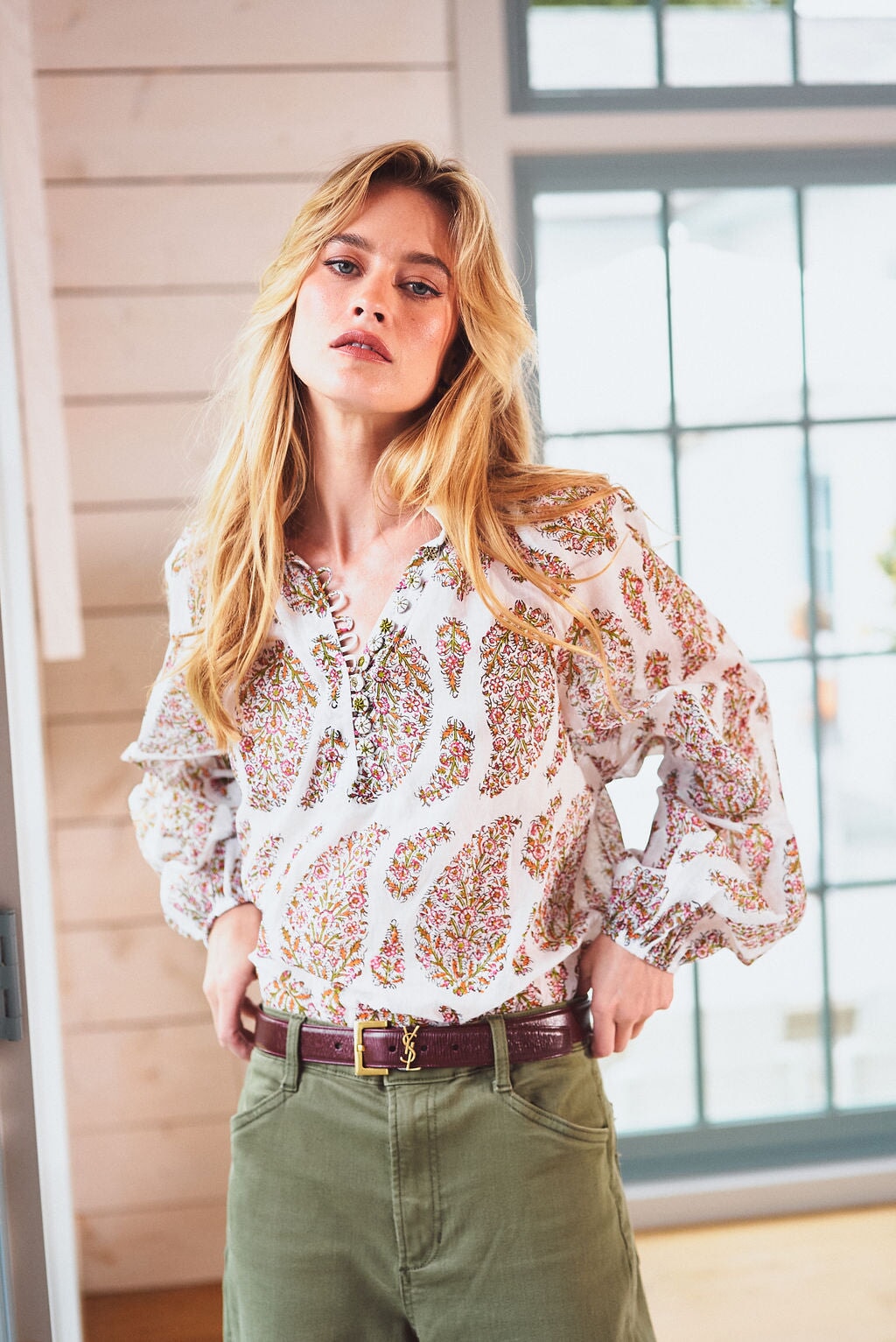 Golab Blouse - Pink Paisley Tops - Blouse Rosewater House