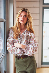 Golab Blouse - Pink Paisley Tops - Blouse Rosewater House
