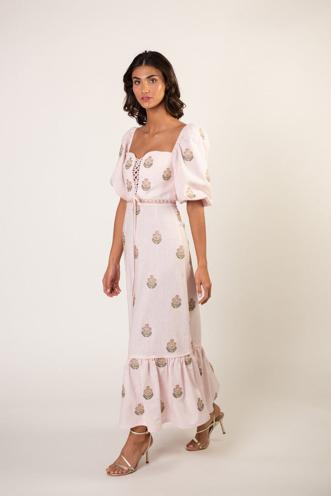 Mitra Maxi Dress - Pink & Pink Rosewater House