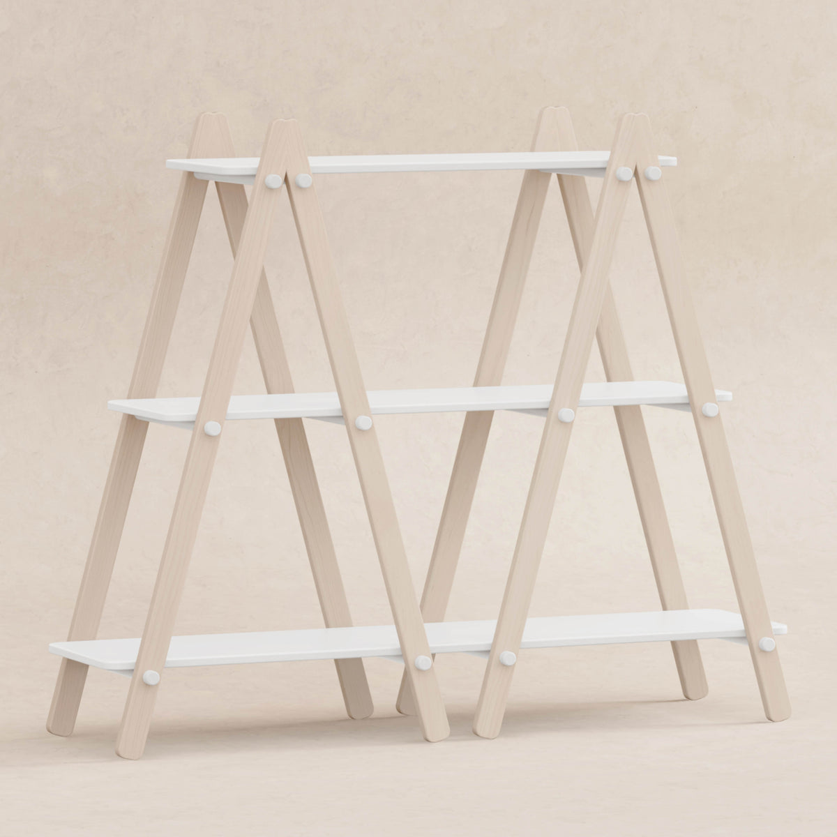Dottie Bookcase in White & Washed Natural
