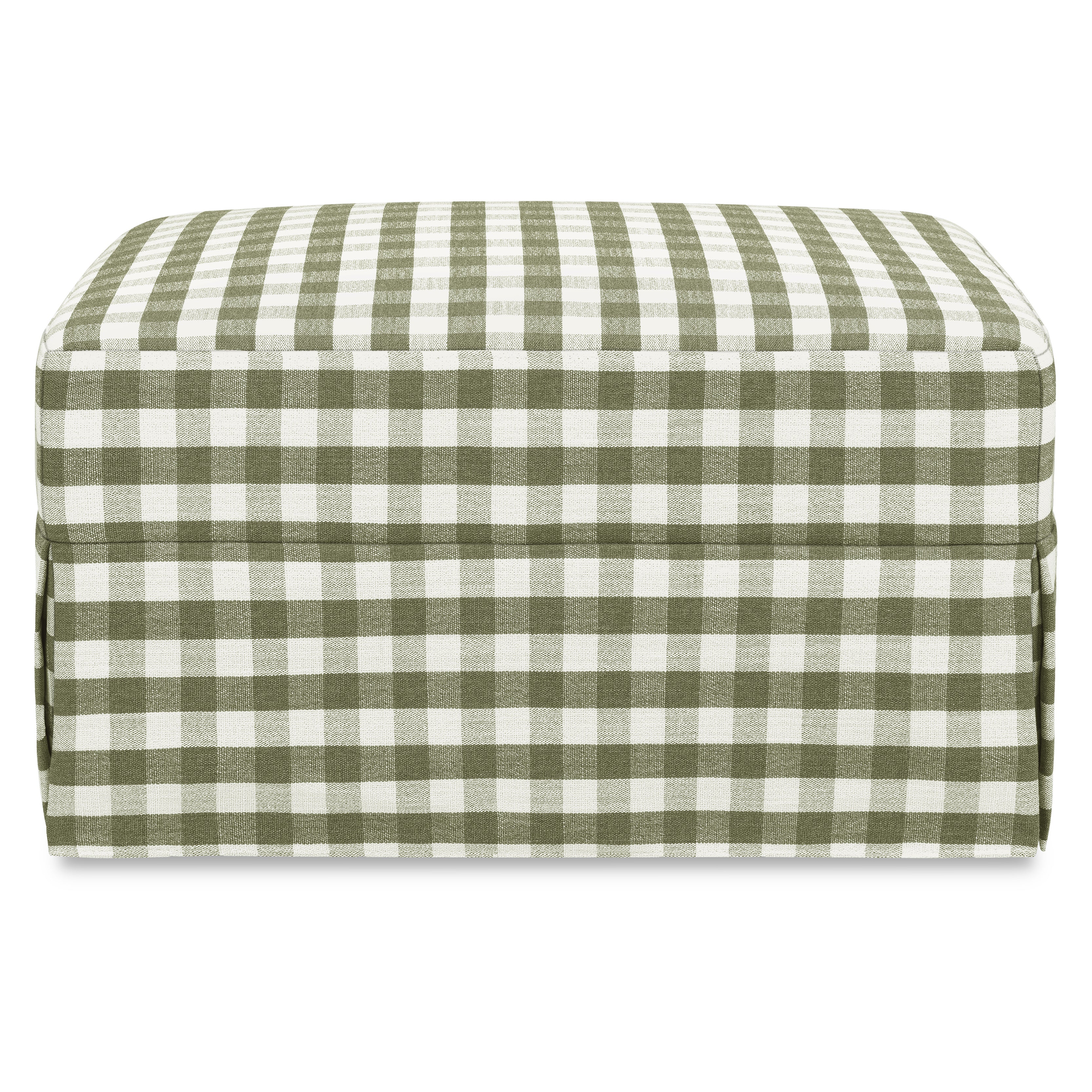 Crawford Gliding Ottoman in Moss Green Gingham