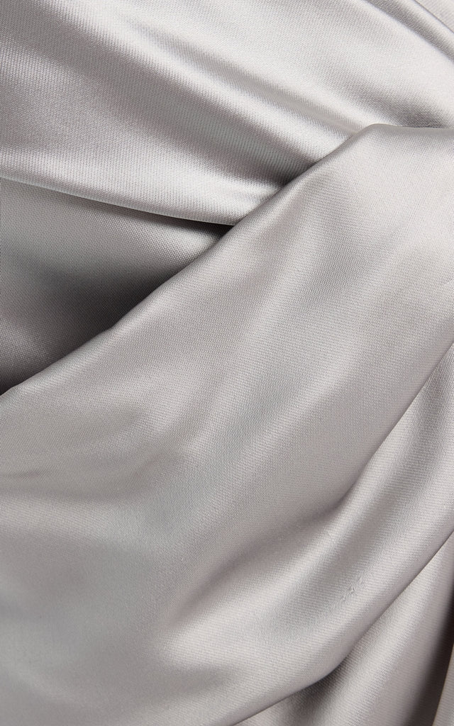 Satin V - Neck Twist Dress - Marina Moscone