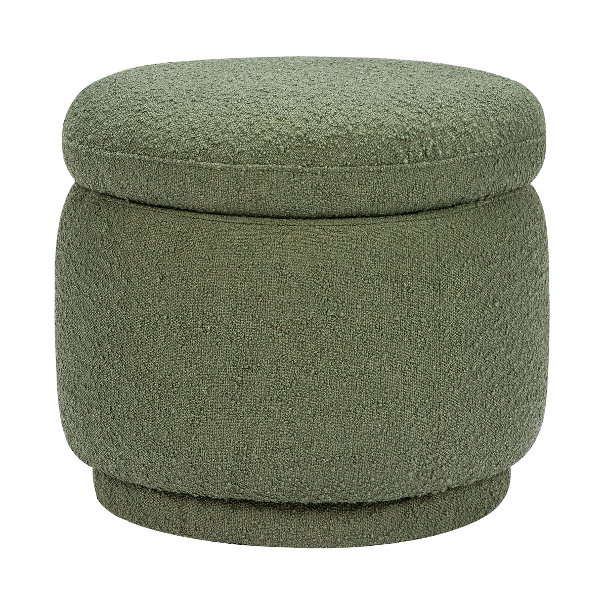 Enoki Storage Ottoman in Boucle in Olive Boucle