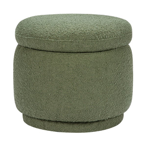 Enoki Storage Ottoman in Boucle in Olive Boucle