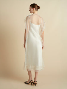 Silk Organza Sack Dress with Scalloped Edge - Marina Moscone