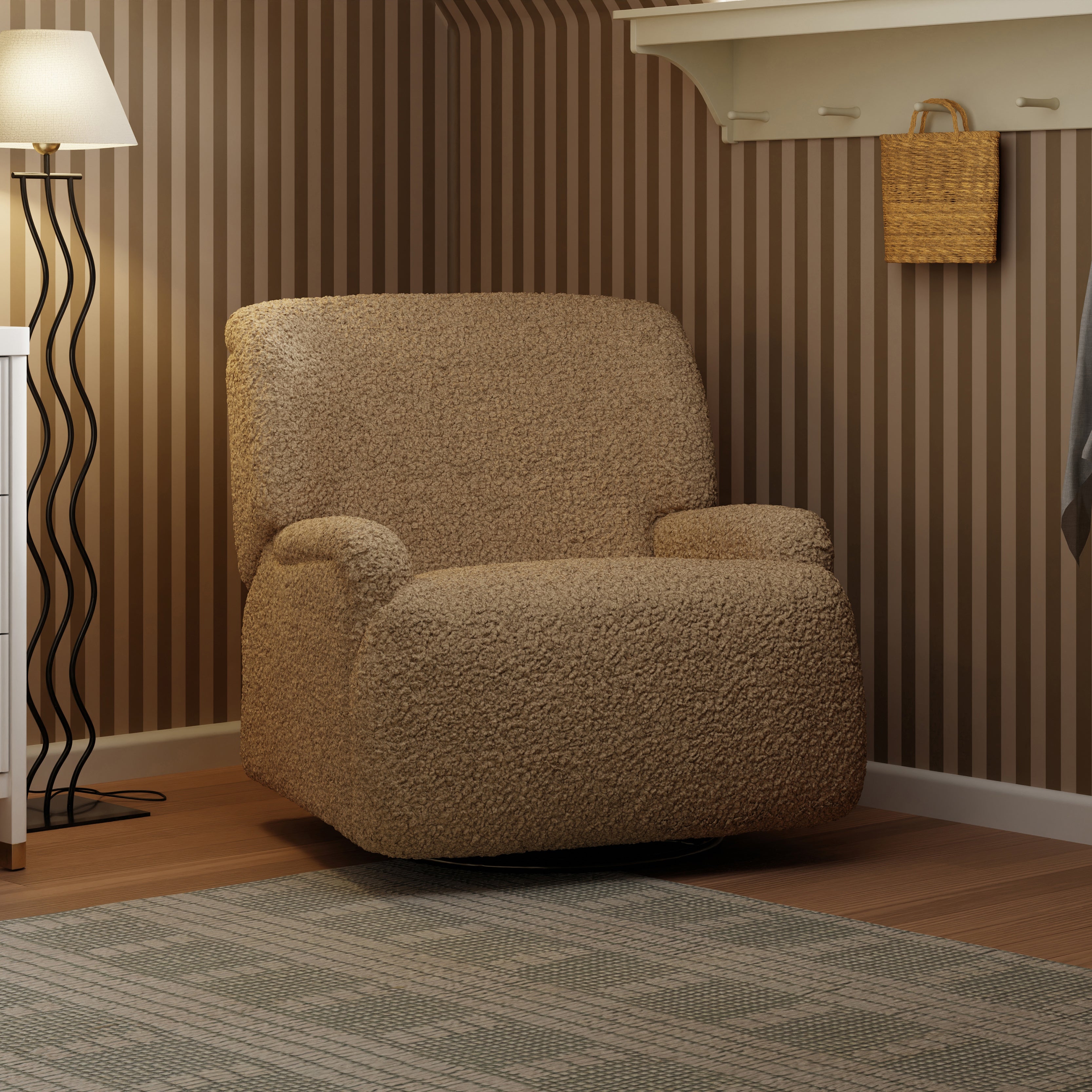 Winslow Extra Wide Recliner and Swivel Glider in Cortado Shearling