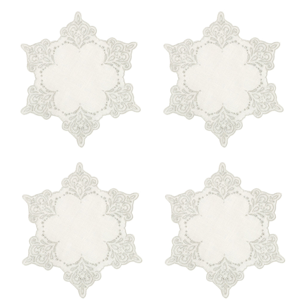 Snowflake Cocktail Napkins (4) snowflake Chefanie
