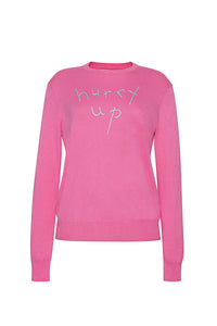 Hurry Up/Slow Down Crewneck in Magenta