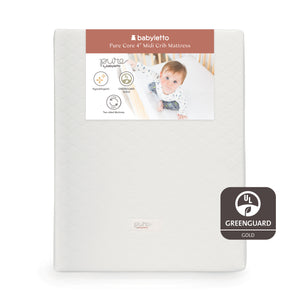 Pure Core Midi Crib Mattress w/ Hybrid Quilted Waterproof Cover (Lightweight) in White