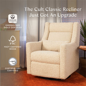 Kiwi Plus Power Recliner and Swivel Glider with Power Adjustable Headrest and USB Port in Almond Teddy Loop