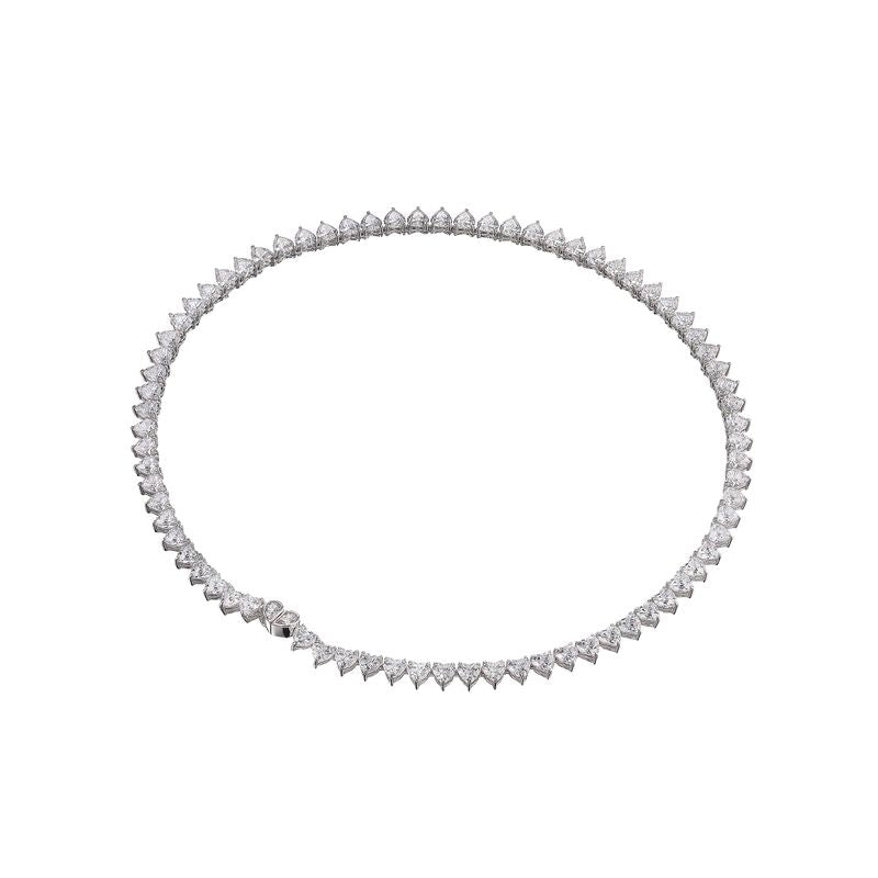 Eternity Heart Necklace in White Gold