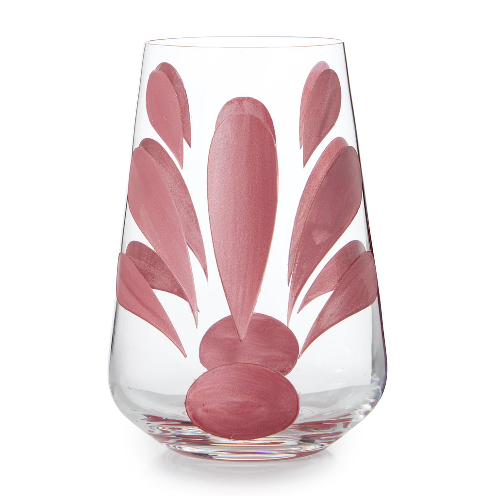 Kallos Water Glass in Pink, Set of 2