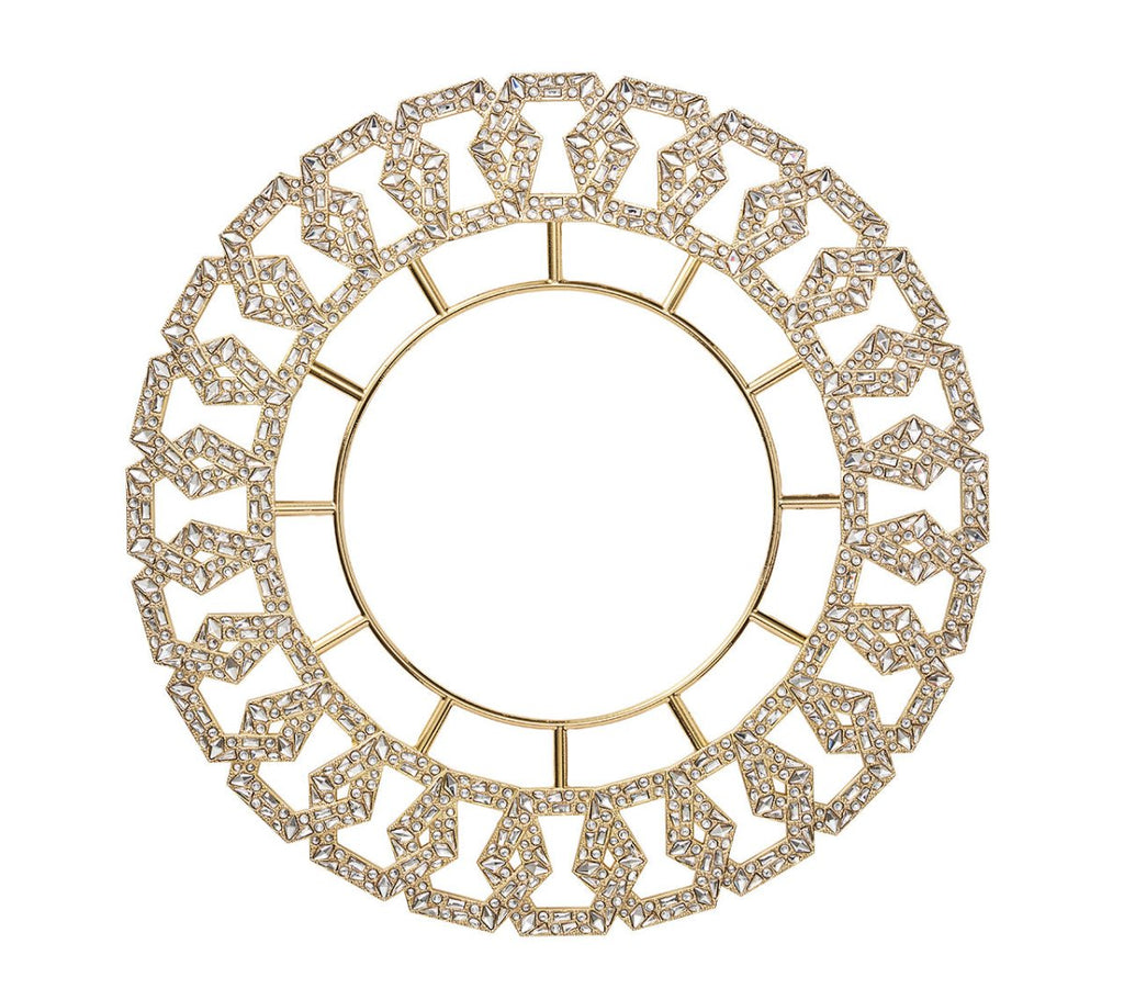 Kim Seybert, Inc.Tiara Charger in Gold & Crystal, Set of 2Placemats