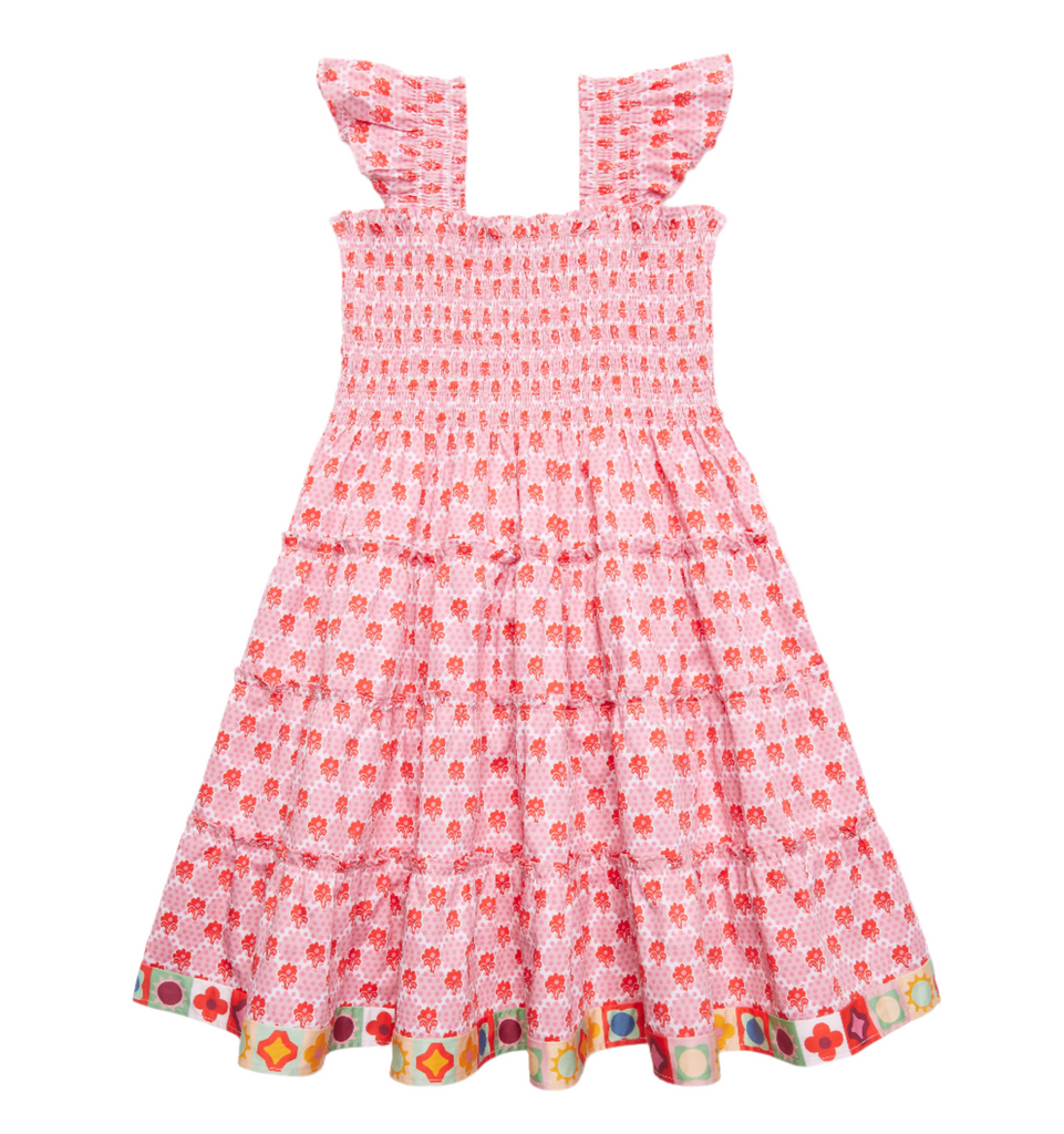 The Tiny Ellie Nap Dress in Pink Cala Check