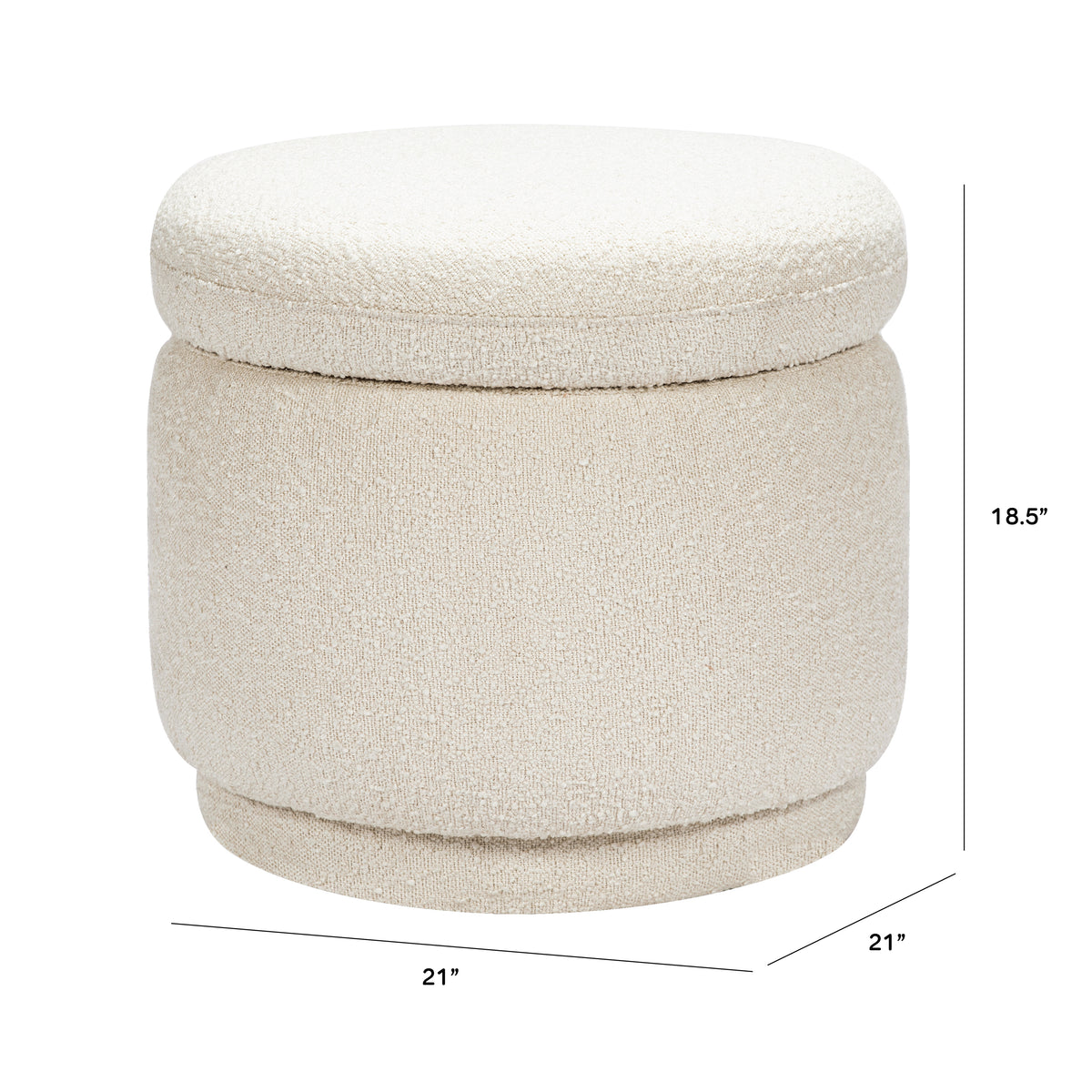 Enoki Storage Ottoman in Boucle in Ivory Boucle