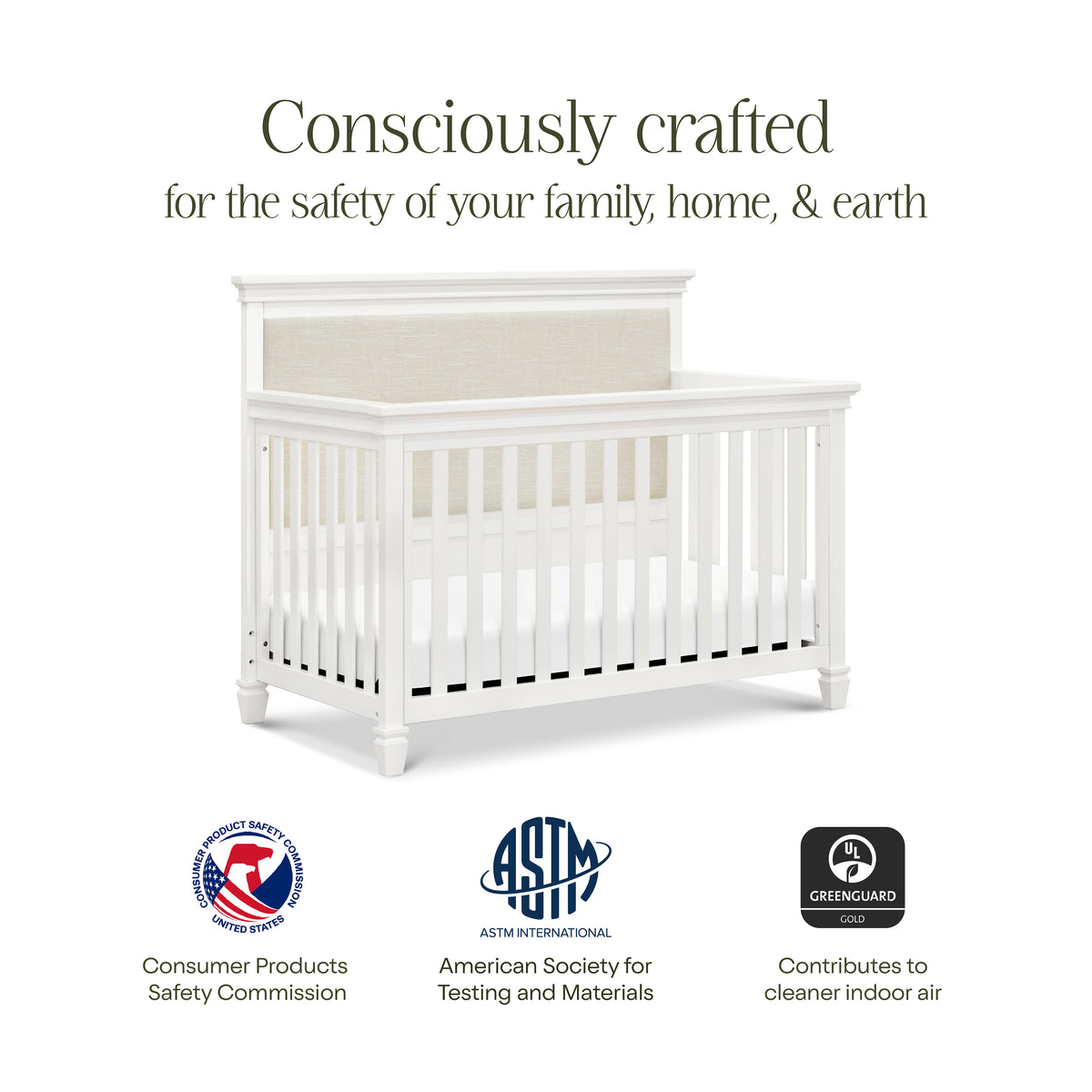 Darlington 4-in-1 Convertible Crib in Warm White