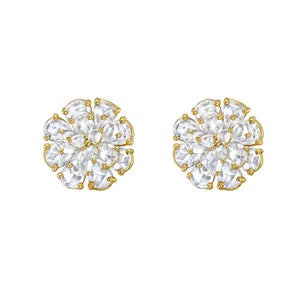 Tuberose Diamond Stud Earrings - Jewelry - RUCHI New York