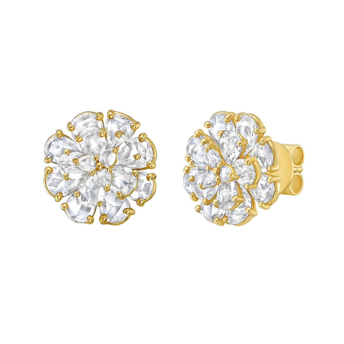 Tuberose Diamond Stud Earrings - Jewelry - RUCHI New York