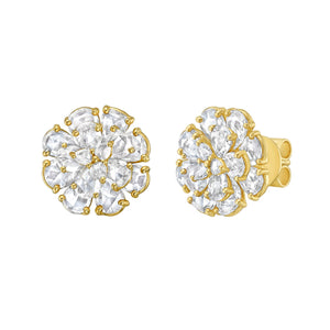 Tuberose Diamond Stud Earrings - Jewelry - RUCHI New York