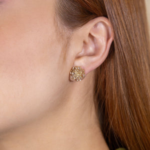 Tuberose Diamond Stud Earrings - Jewelry - RUCHI New York
