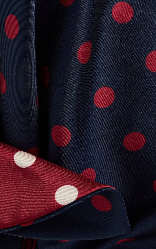 Twill Polka Dot Tabard Tie Dress - Marina Moscone