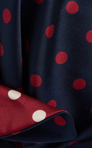Twill Polka Dot Tabard Tie Dress - Marina Moscone