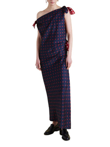 Twill Polka Dot Tabard Tie Dress - Marina Moscone